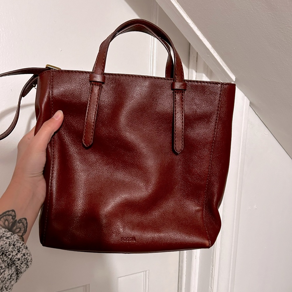 Fossil leather purse/backpack combo